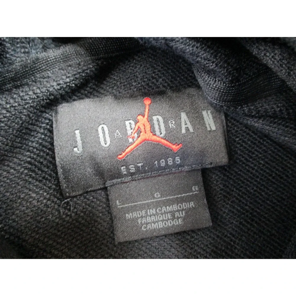 Jordan Hoodie Mens Large Black Jumpman Pullover Basketball Graphic DJ0634-010